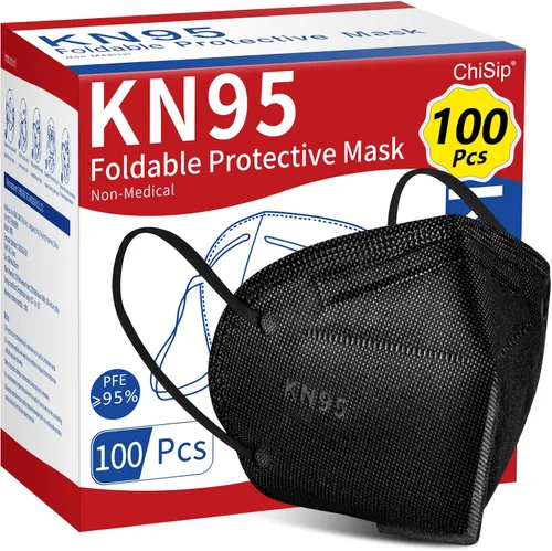 KN95 - 100 unidades, diseño de 5 capas, máscaras de seguridad contra el polvo, máscaras de protección transpirable contra el polvo PM2.5 para