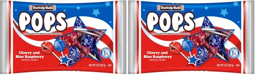 Miniatura 3 de Patriotic Tootsie Roll Pops, sabores de cereza y frambuesa azul