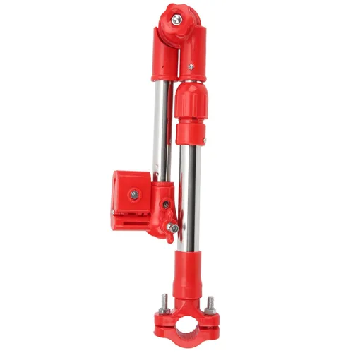 Soporte de montaje de paraguas de bicicleta Conector ajustable de 360 ° Soporte para manillar para bicicleta cochecito de bebé silla de ruedas (rojo)