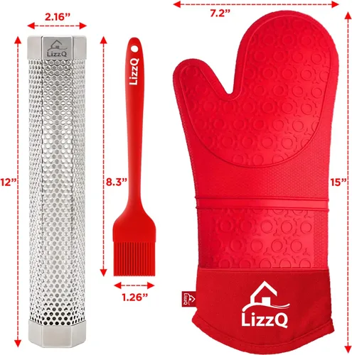 Miniatura 5 de LIZZQ Tubo ahumador de pellets premium, 30,5 cm, 5 horas de humo intenso, para cualquier parrilla o ahumador, ahumado en frío o caliente, acero