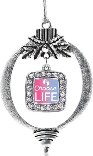 Miniatura 204 de Inspired Silver - Nana púrpura - Adorno de Navidad plateado - Adorno cuadrado para árbol de Navidad con circonita cúbica - Decoración colgante