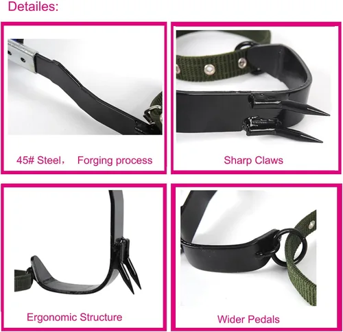 Miniatura 2 de Tree Climbing Spikes, Tree Climbing Gear with Non-Slip Pedal, Adjustable Tree Climbing Tool Set