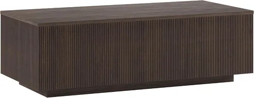 Miniatura 5 de Henn&Hart Mesa de centro rectangular acanalada de perfil bajo de 48 pulgadas para sala de estar, habitación familiar u oficina, color blanco aliso