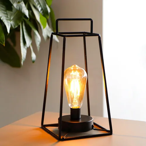 Miniatura 7 de JHY DESIGN Paquete de 6 lámparas de mesa geométricas de estilo retro, lámpara de hierro simple de 12 pulgadas de alto, funciona