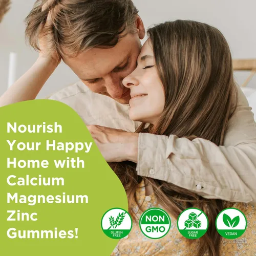Miniatura 7 de Suplemento de calcio y magnesio y zinc con vitamina D3, gomitas de calcio sin azúcar para mujeres y hombres, gomitas de magnesio de alta potencia