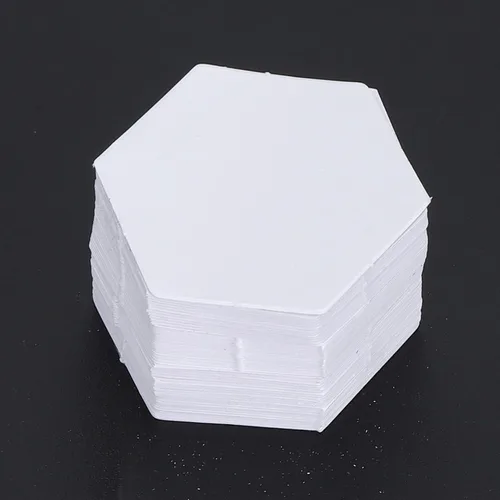 Miniatura 7 de 100 unidades de papel de pedazo, formas de pedazos de papel hexagonales, plantillas de acolchado, formas hexagonales de papel (0.630 in)