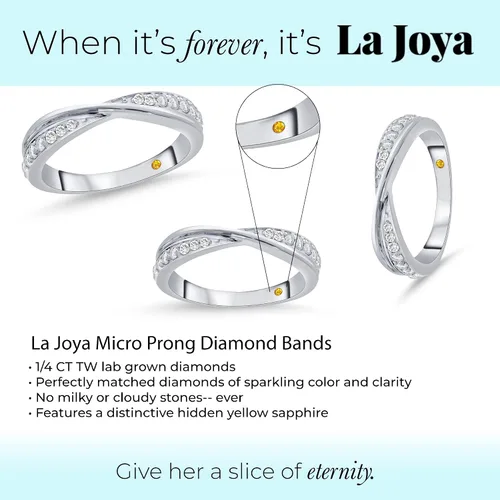 Miniatura 3 de La Joya 14 CT TW Certified Lab Created Diamond Bands for Women - Solid 10k Yellow or White Gold Diamond Wedding Rings, Anniversary Bands, Promise