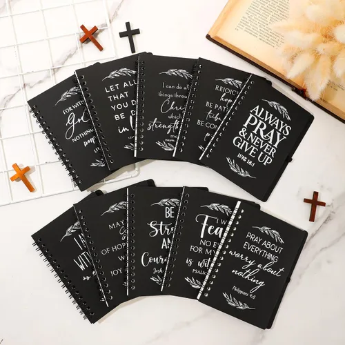 Miniatura 5 de Kosiz Juego de 60 unidades/30 regalos cristianos a granel incluye cuaderno en espiral y bolígrafo con versículo bíblico, bolígrafo de oración