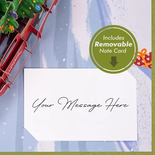 Miniatura 6 de Paper Love Tarjeta de Navidad desplegable 3D, automóvil, regalo para Navidad o vacaciones, cubierta de 5 x 7 pulgadas, incluye sobre y etiqueta
