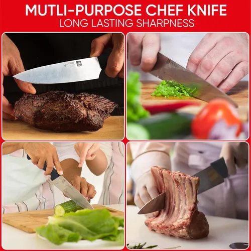 Miniatura 6 de ICEL Cuchillo de chef de 8 pulgadas, ideal para picar, picar y cortar en cubitos. y para todos los trabajos de preparación de cocina