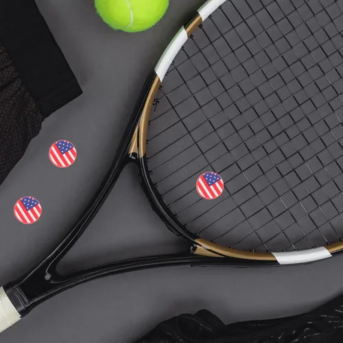 Miniatura 7 de Partykindom 6 unidades de amortiguadores de raqueta de tenis con bandera americana, amortiguadores de vibraciones para raquetas de tenis, accesorios