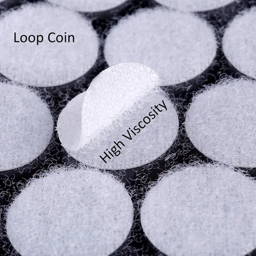 Miniatura 4 de JANYUN Puntos autoadhesivos, 3/4" (20mm) 0.79 pulgadas de diámetro, puntos adhesivos blancos por detrás de gancho y bucle, puntos circulares