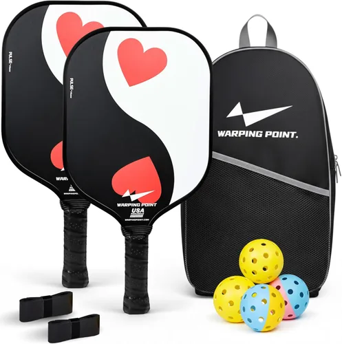 Juego de 2 palas de pickleball de fibra de vidrio, duraderas y ligeras, aprobadas por USAPA, paquete de 2 raquetas de pickleball para mujeres con