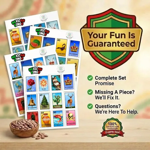 Miniatura 8 de Cuitáxi Juego de bingo mexicano con 100 fichas de bingo para 20 jugadores Hecho en México - Regalos mexicanos de lujo - Juegos de mesa