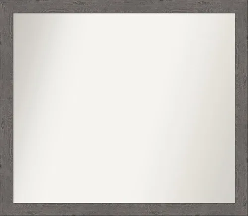 Miniatura 303 de Amanti Art Espejo de baño gris para sobre el fregadero, 31 x 48 pulgadas, espejo de tocador rectangular estrecho de color gris, marco de madera