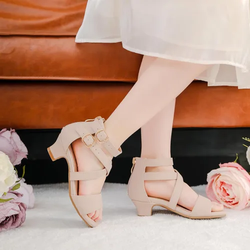 Miniatura 2 de Dufannie Zapatos de tacón alto para niñas de flores, zapatos de vestir con purpurina
