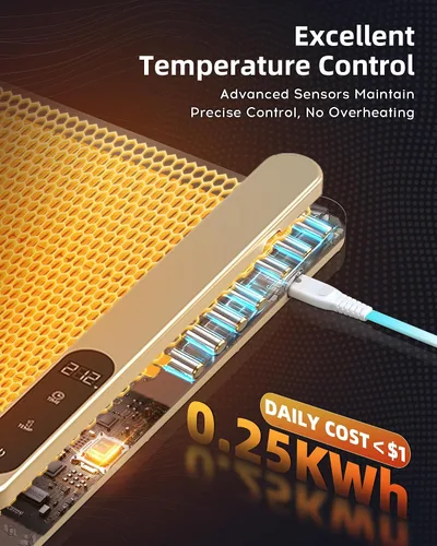 Miniatura 2 de Alfombrilla de calentamiento para alimentos de 500 W, grafeno de alta tecnología, 5 s, calentador de alimentos rápido de 6 temperaturas y 6 horas