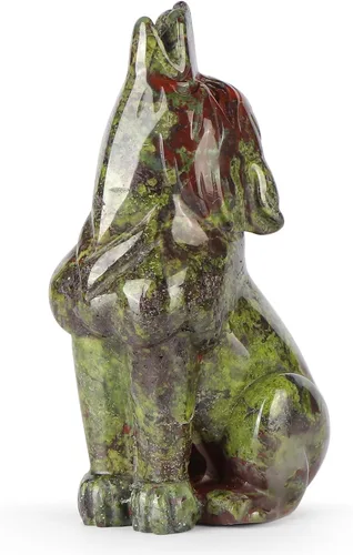 Miniatura 12 de Artistone Estatua de lobo de obsidiana negra de 2 pulgadas, adorno para decoración del hogar, escultura de animales de cristal curativo con caja