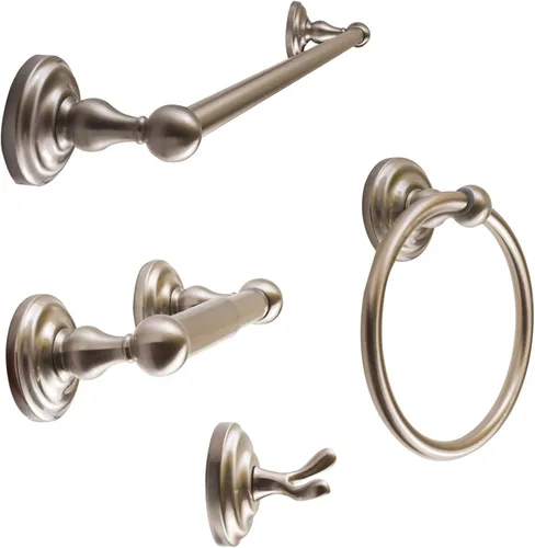 Miniatura 12 de SENTO ROBIKI - Juego de accesorios de baño modernos plateados, incluye gancho para bata, soporte para papel higiénico, toallero, barra de toalla