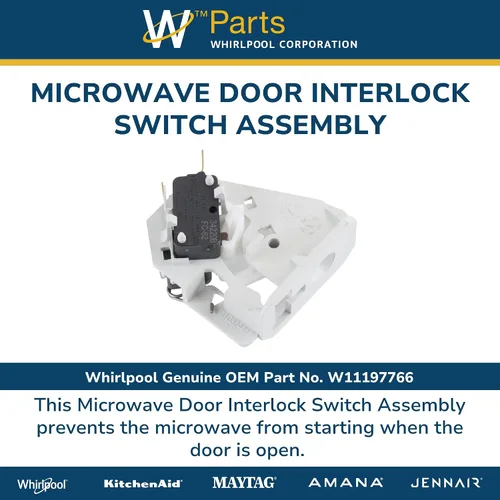 Miniatura 3 de Ensamble de interruptor de bloqueo para puerta de microondas Whirlpool W11197766