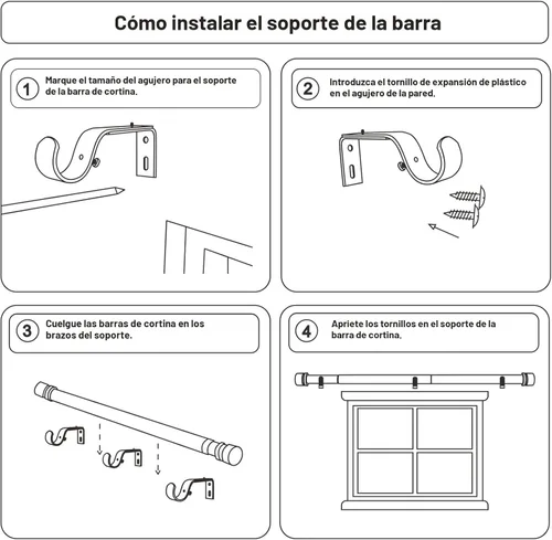 Miniatura 7 de Byondeth - Cortineros para ventanas de 16 a 88 pulgadas, longitud ajustable, 1 pulgada de diámetro, cortinero con remates de aluminio, níquel Níquel