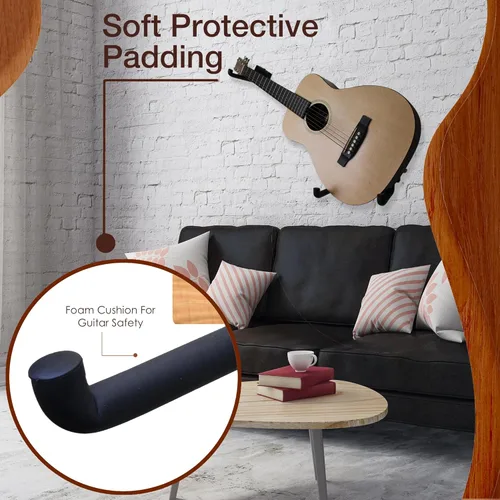 Miniatura 5 de RawRock Soporte Horizontal para Guitarra Eléctrica - Montaje en Pared, Inclinación y Exhibición de Tu E-Guitarra
