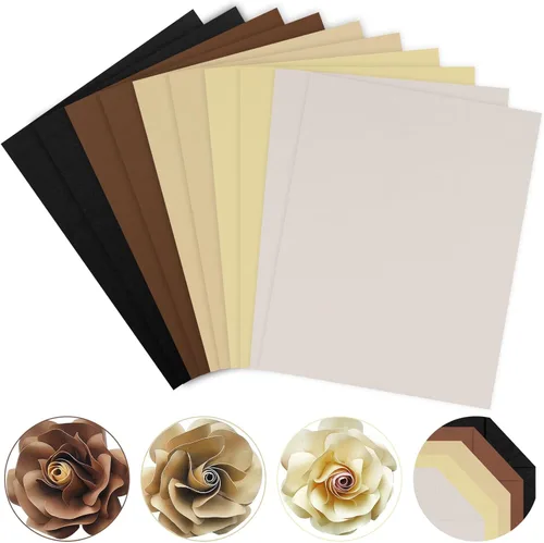 Whaline 50 hojas de 8.5 x 11 pulgadas, surtido de tarjetas de color neutro, color marrón, negro, gris, 5 tonos tierra colores, papel de álbum de