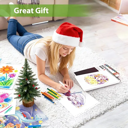 Miniatura 7 de Soucolor Papel de Arte y Manualidades para Niños, Adultos y Artistas, para Garabatos, Proyectos Escolares y Pintura en Casa, Lote de Cuadernos