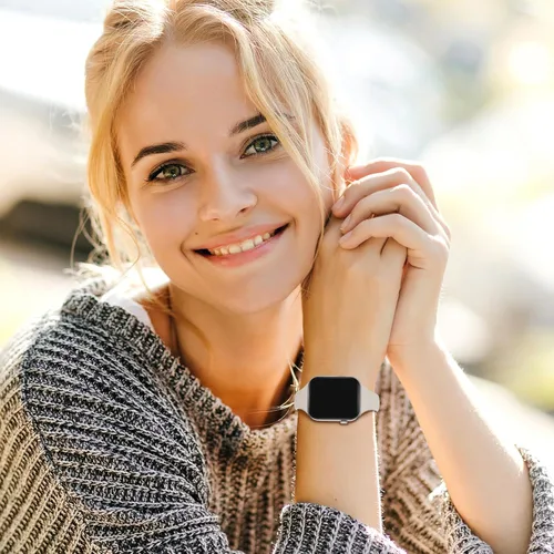 Miniatura 4 de Paquete de 6 correas delgadas compatibles con Apple Watch de 1.496 in 1.575 in 1.614 in 1.654 in 1.732 in 1.772 in 1.811 in 1.929 in, correa