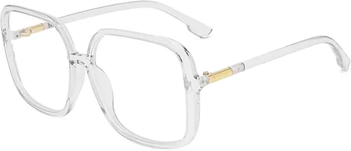 Miniatura 8 de Gafas de lectura cuadradas retro para mujer, bloqueo de luz azul, marcos de anteojos de gran tamaño, lente grande