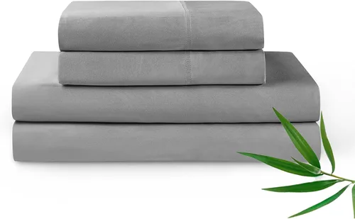 Miniatura 16 de YnM Juego de sábanas refrescantes con 100% rayón derivado de bambú, tela 500TC con 2 fundas de almohada y sábana encimera, bolsillo profundo de 19
