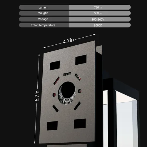Miniatura 8 de Lámparas modernas para exteriores del atardecer al amanecer, aplique de pared exterior de 15 pulgadas, luz de porche, lámpara de pared negra