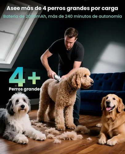 Miniatura 7 de oneisall - Cortaúñas para perros para el aseo de abrigos gruesos/pesados, kit de aseo para perros 4 en 1 de bajo ruido con hoja de acero inoxidable