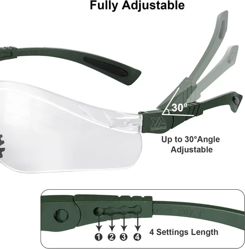 Miniatura 2 de xaegistac Gafas de tiro antivaho, protección ocular para el campo de tiro, lentes de seguridad ajustables con estuche rígido con cremallera
