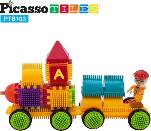 Miniatura 5 de Picasso Toys PTB103 - Bloques con forma de bloque de erizo, juego de azulejos de construcción, juguete de aprendizaje apilable, bloque educativo