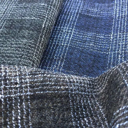 Miniatura 2 de Tela de lino verde a cuadros de tweed de doble cara, tela de alta calidad, material duradero para costura, manualidades y decoración del hogar