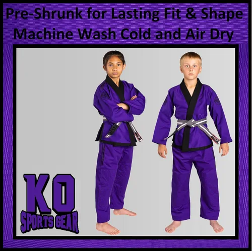 Miniatura 4 de Conjunto de uniforme para niños, BJJ Jiu Jitsu Gi, kimono y pantalones, preencogido
