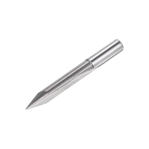 uxcell Broca de enrutador CNC de grabado de madera cónica, carburo sólido, 2 flautas rectas, herramienta de tallado para acrílico PVC MDF, vástago