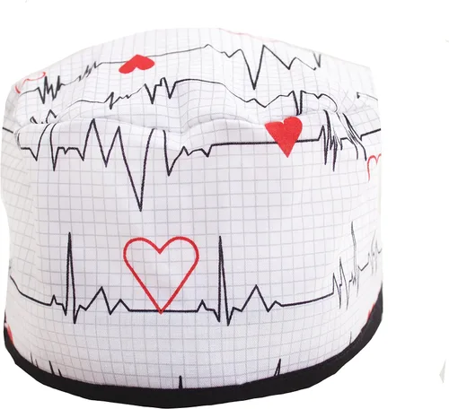 Miniatura 2 de EKG - Gorra médica blanca con lazo ajustable, Blanco