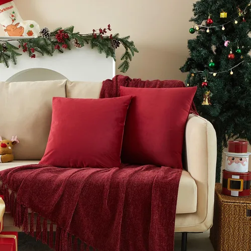 Miniatura 128 de Juspurbet - Juego de 2 fundas decorativas de terciopelo para cojines, fundas suaves para sofá, cama o sillón con cremallera oculta, para sala