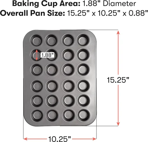 Miniatura 6 de Cooking Light Mini molde para muffins de acero al carbono con revestimiento de liberación rápida, antiadherente, apto para hornear, rendimiento