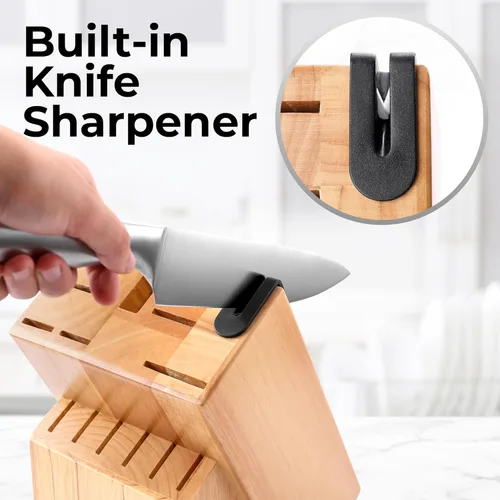 Miniatura 4 de Zulay - Juego de cuchillos de cocina de acero inoxidable de 15 piezas con afilador integrado, cuchillos ultra afilados y resistentes al óxido