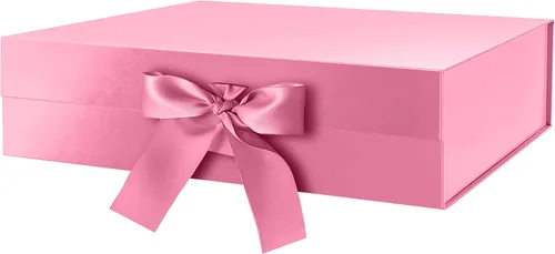 Miniatura 12 de GREEN BEAN Caja de regalo grande con tapa para regalo de 13 x 9.7 x 3.4 pulgadas, caja magnética azul bebé con cinta, propuesta de dama de honor