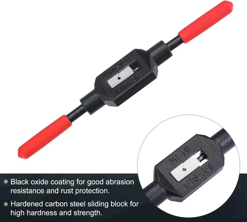 Miniatura 3 de uxcell Mango de llave de grifo ajustable para grifos métricos M1-M1-M10 de 1/16"-3/8" (UNC/UNF), soporte de rosca, herramienta de roscado manual
