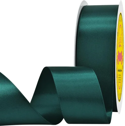 Miniatura 271 de Cinta de satén blanca antigua de doble cara de 1-1/2 pulgadas x 50 yardas, cinta de poliéster para envolver regalos, día de San Valentín, bodas