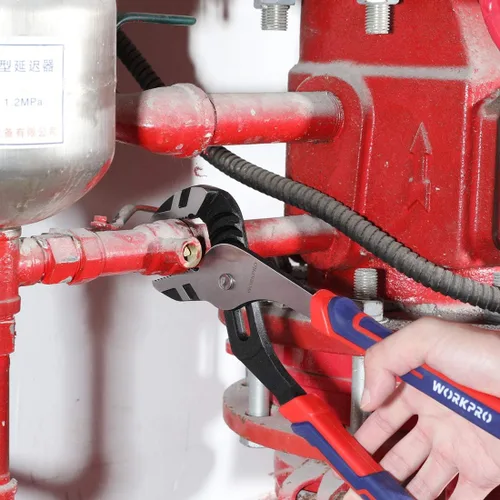 Miniatura 7 de WORKPRO Alicates para juntas de ranura de 10 pulgadas, alicates de bomba ajustables de 7 posiciones, capacidad de mandíbula de 2 pulgadas, acero