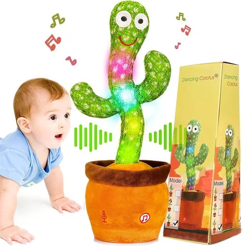 Juguete de cactus que habla bailando, juguete de cactus que imita el canto del bebé, repite lo que dices, juguetes musicales interactivos para niños