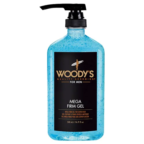 Miniatura 8 de Woody's Gel para el cabello Mega Firm para hombres, fijación fuerte, sin alcohol, sin escamas, gel para el cabello de los hombres para un