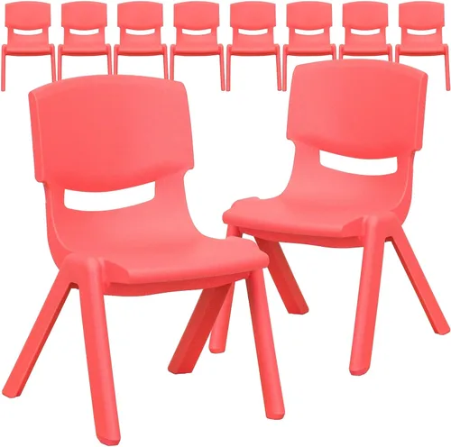 Miniatura 23 de Flash Furniture - Silla escolar apilable de plástico azul con altura de asiento de 10 1/2 pulgadas
