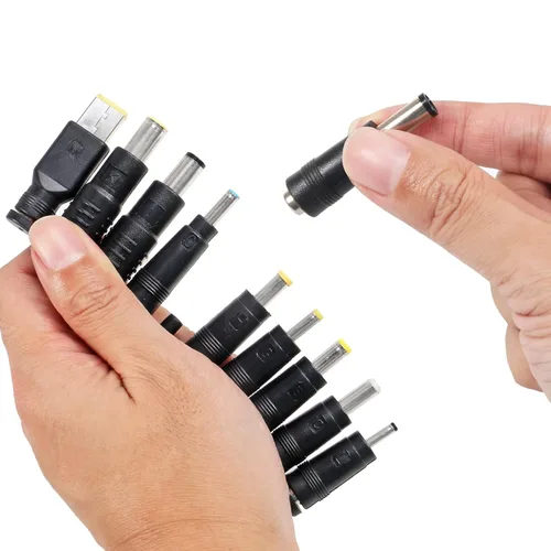 Miniatura 3 de AITRIP 10 unids/set DC 5.5X 0.083 in hembra de ángulo recto conector conector conector adaptador de corriente macho universal con cable